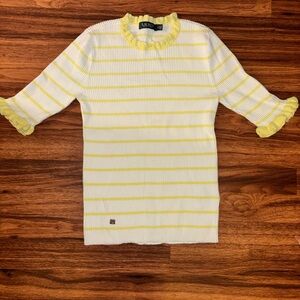Ralph Lauren Yellow and White Striped Top